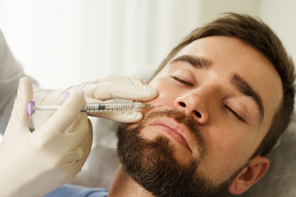 Male,Client,During,Filler,Injections,In,Aesthetic,Medical,Clinic