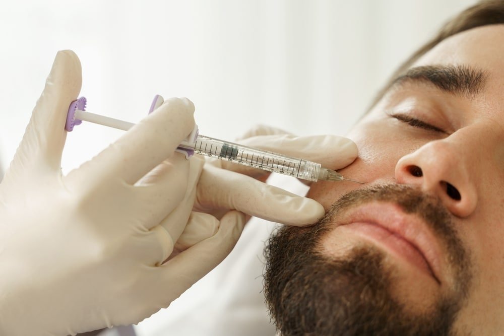 Male,Client,During,Filler,Injections,In,Aesthetic,Medical,Clinic