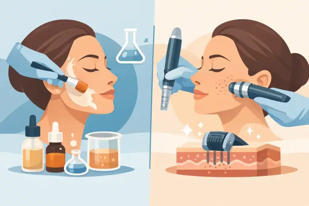 Chemische peeling versus microneedling kiezen